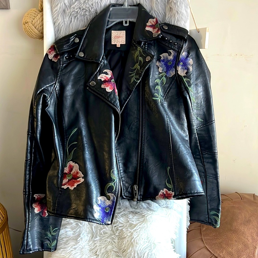 Candies embroidered motto jacket